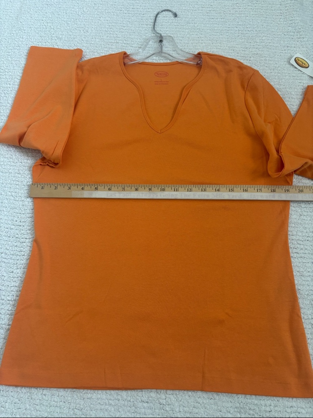 Talbots Bright Orange V-Neck Long Sleeve Top - Picture 8 of 12